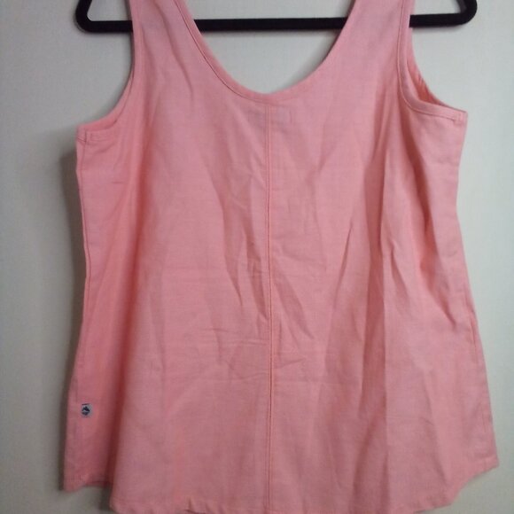 Ocean Coast Shirt Women M Sleeveless 100% Cotton Peach Orange - Picture 11 of 16